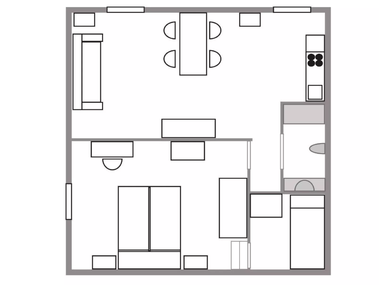 City center flat-Binnen