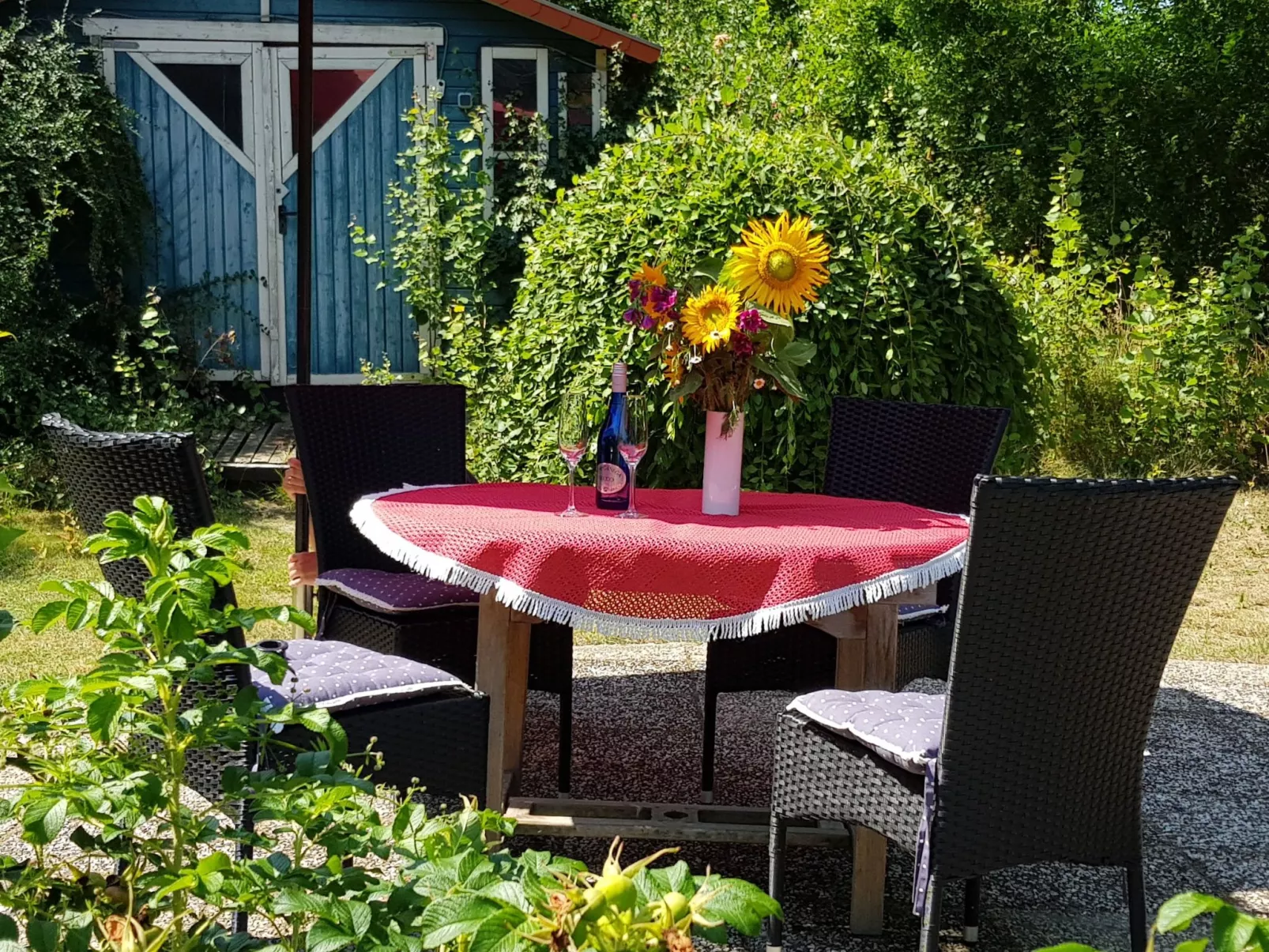 Idyllisches Reetdachhaus mit großem Garten-Buiten