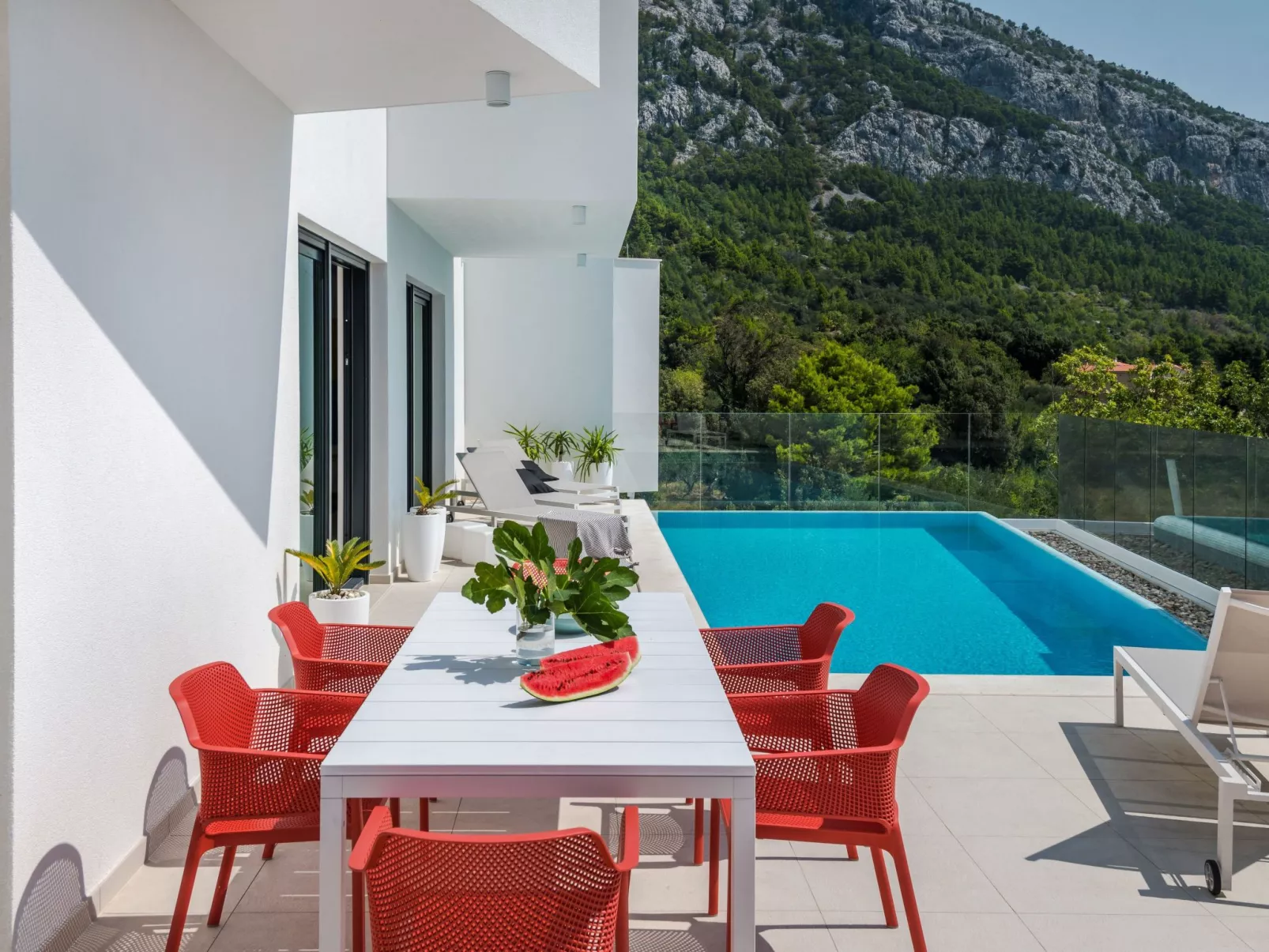 Schöne Villa Zvizdan mit Infinity-Pool-Buiten