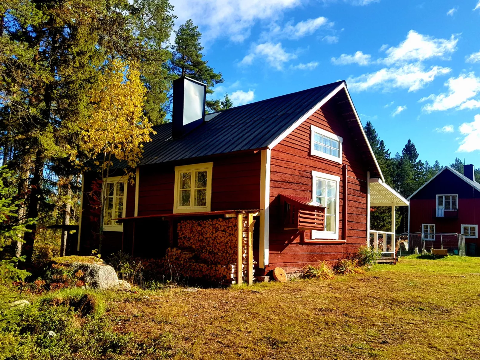 Charmantes Ferienhaus in der Wildnis Lapplands-Buiten