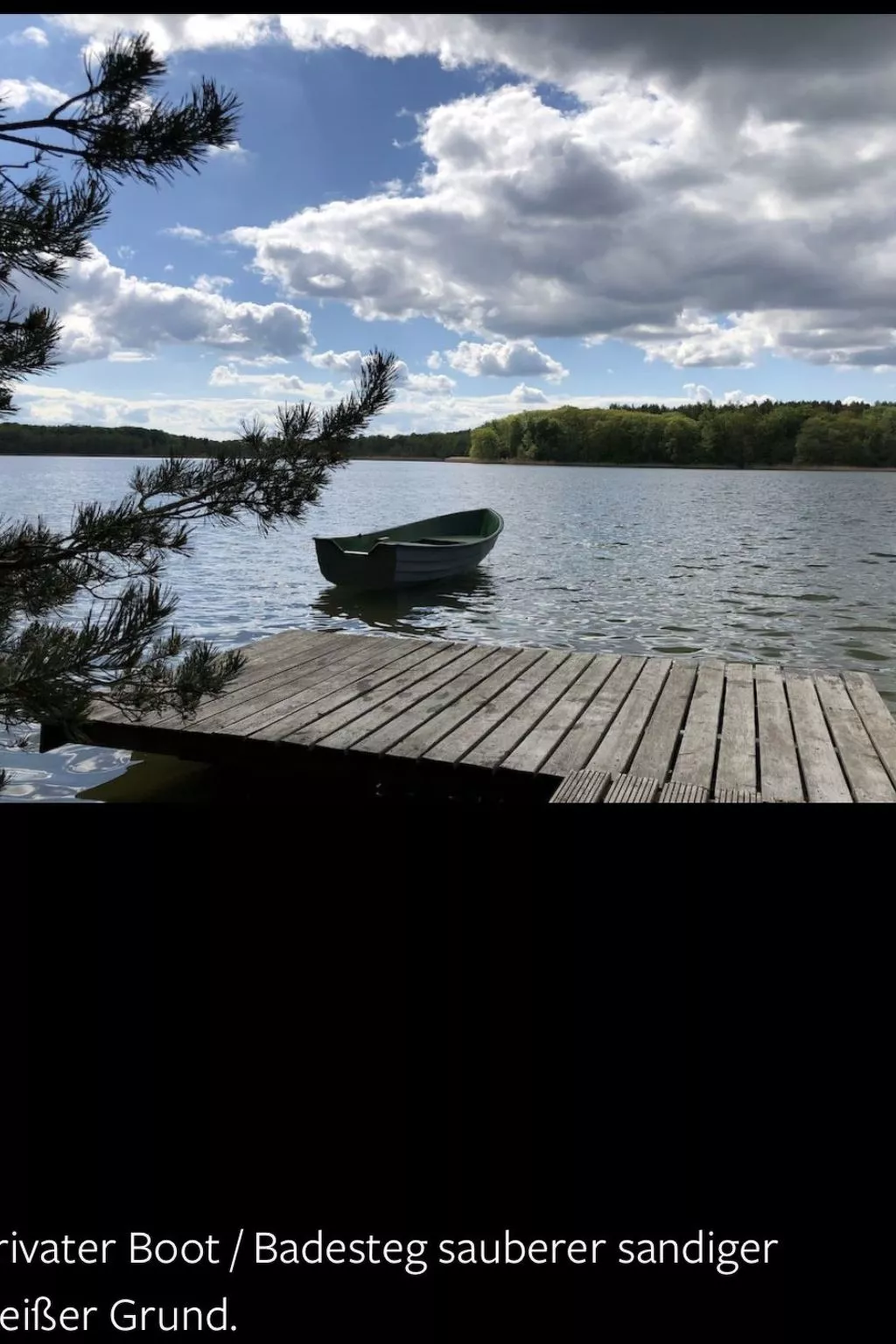 Reetdach Ferienhaus am Lübbesee Sauna Bootsteg neu-Buiten