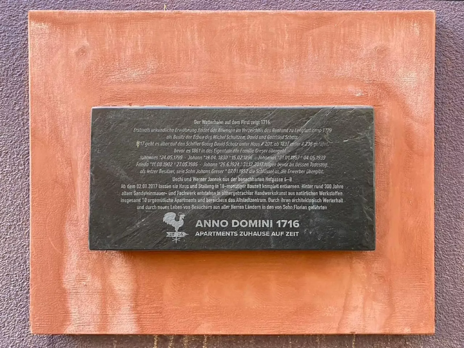 Der Tennenboden im Anno Domini 1716-Buiten