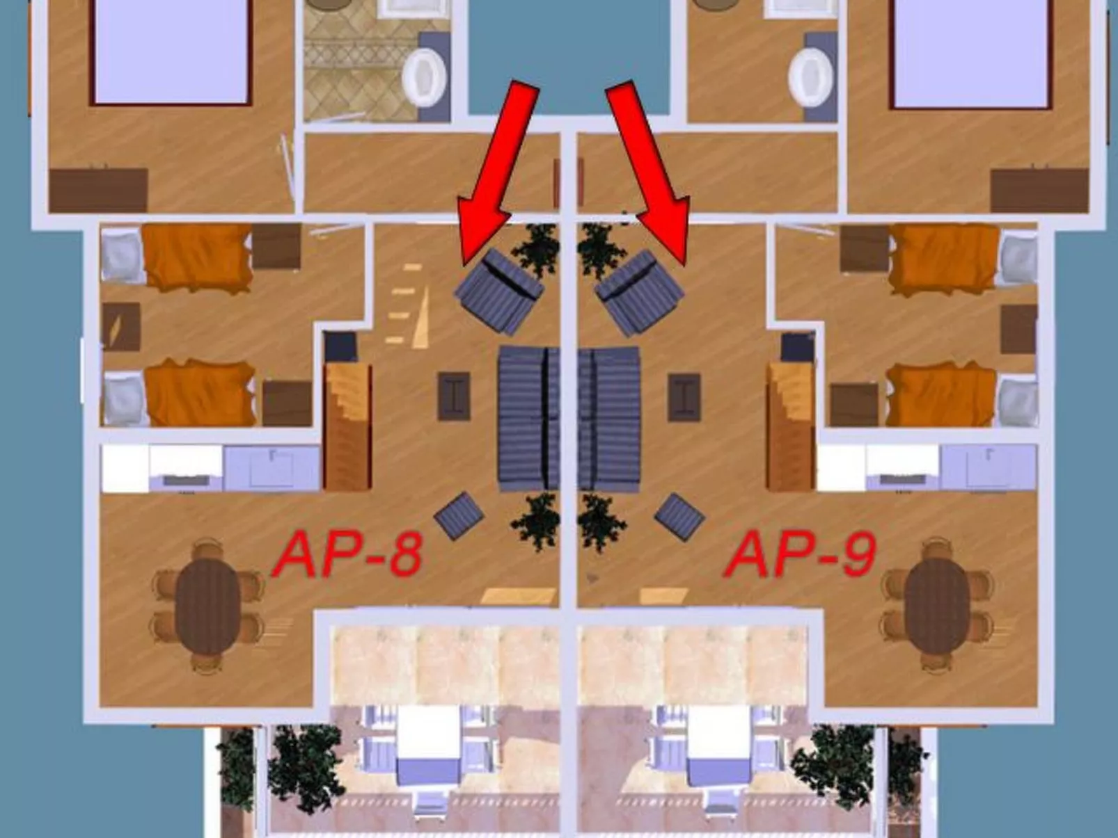 Beheiztes Schwimmbad, Familienferienwohnung-Binnen