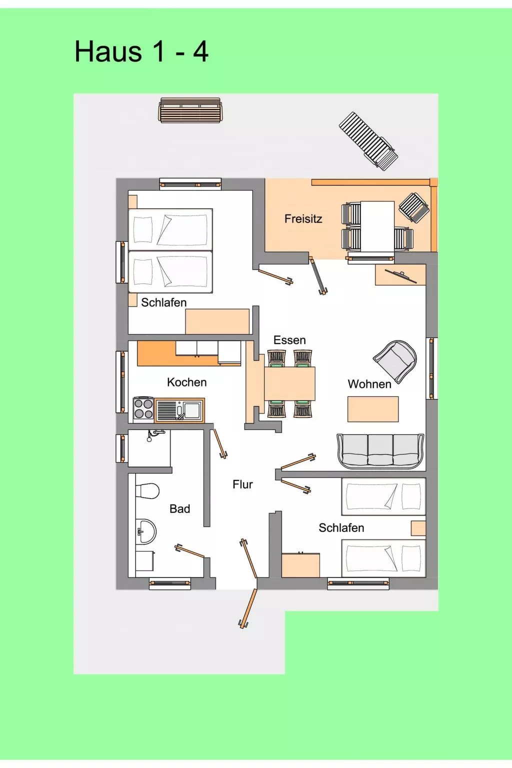 Ferienhäuser mit Pool in ruhiger Lage am Waldrand-Binnen