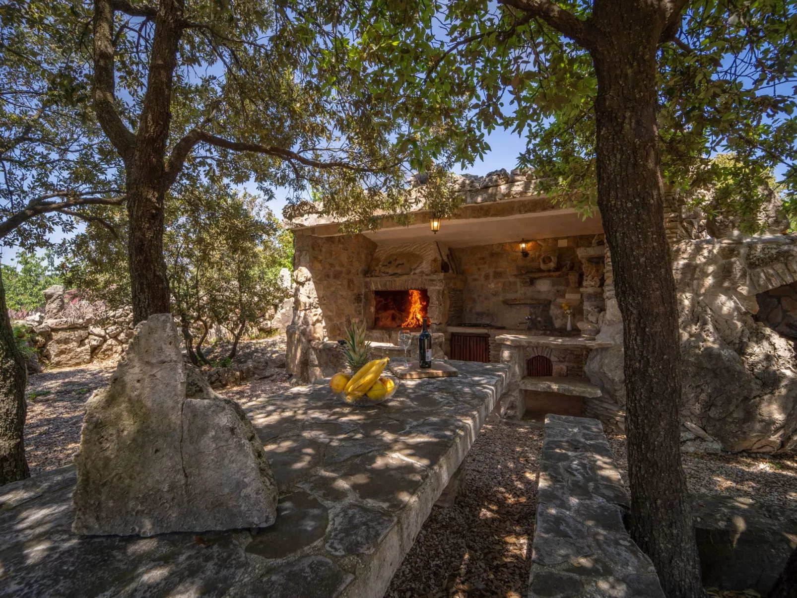 Ranch Visoka in Selca mit Panoramablick aufs Meer-Buiten