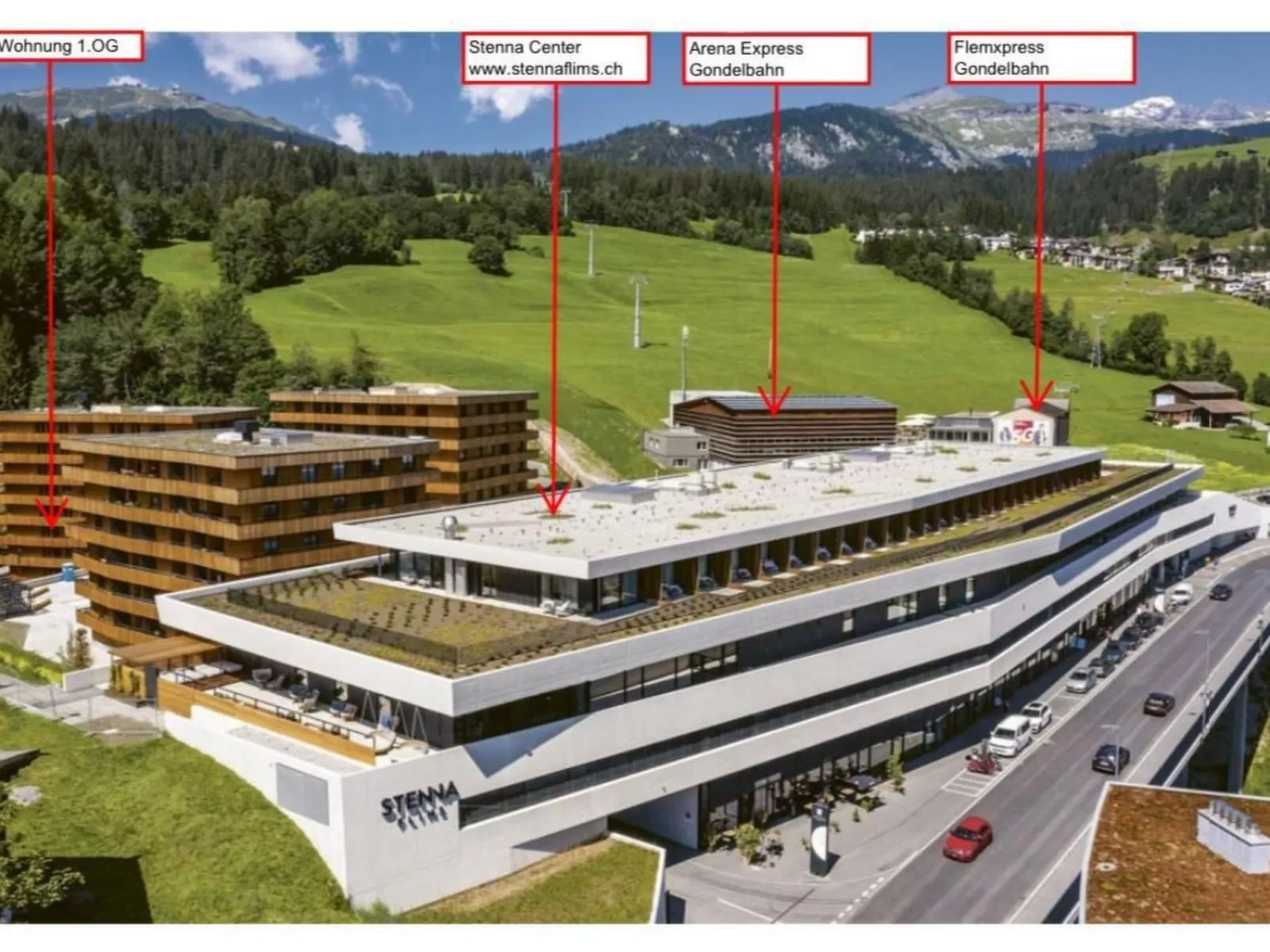 Flims Stenna SELVA direkt bei Bergbahnen Skipiste-Buiten