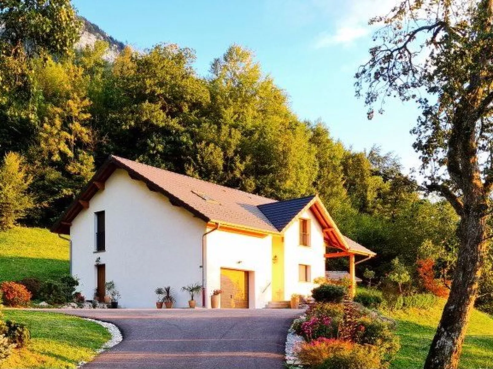 In Aiguebelette-Le-Lac mit Garten, Terrasse und Grill-Buiten