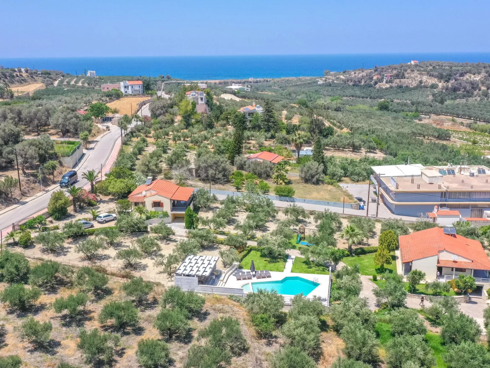 Großes Ferienhaus in Arkadi mit Großer Terrasse-Buiten