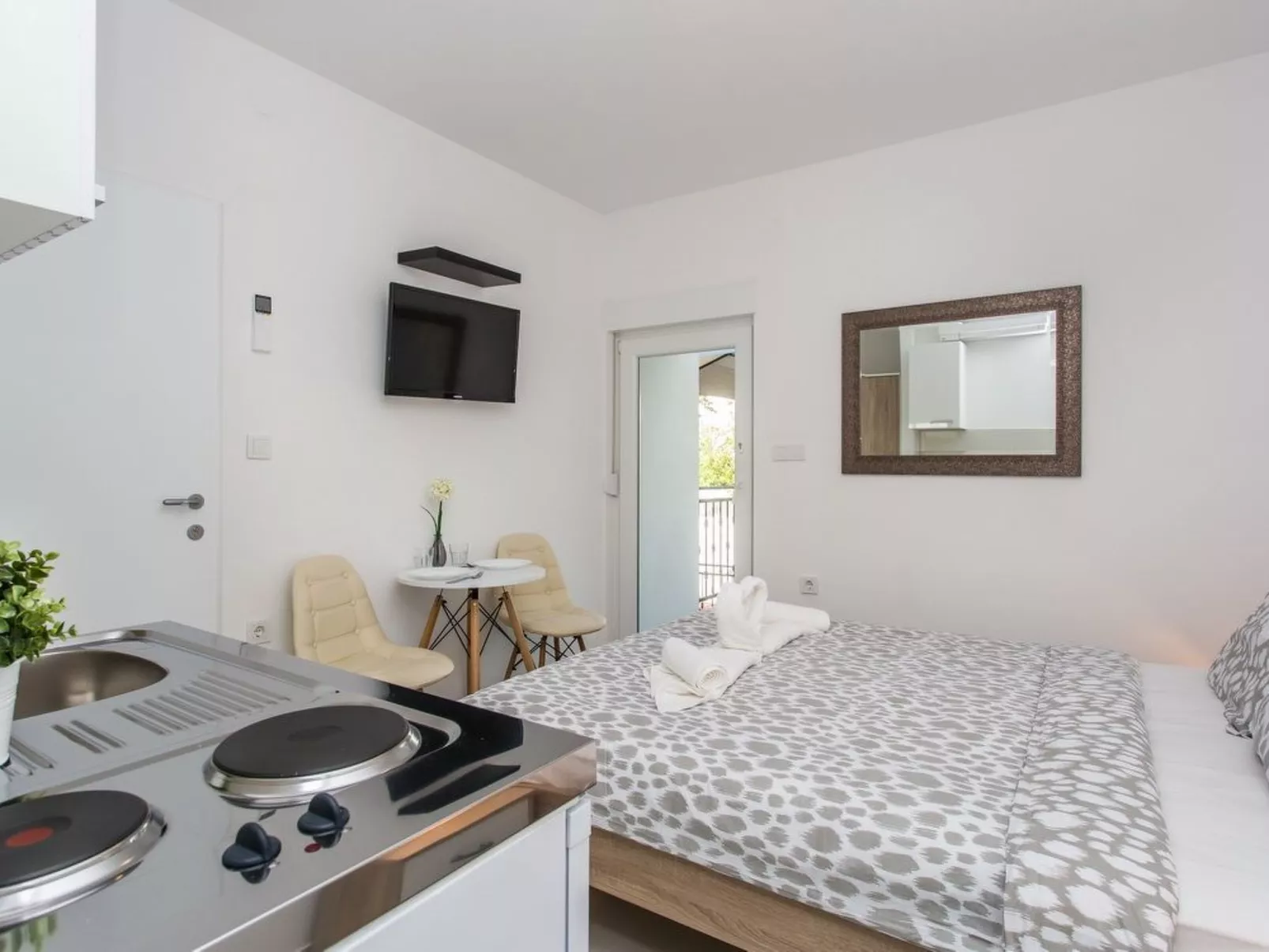 In Baška mit Eigenem Balkon-Binnen