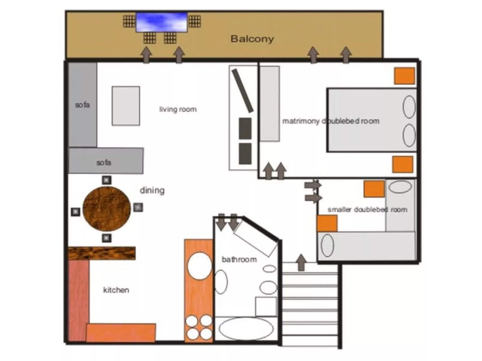 Wohnung "Tanja" mit Terrasse-Binnen