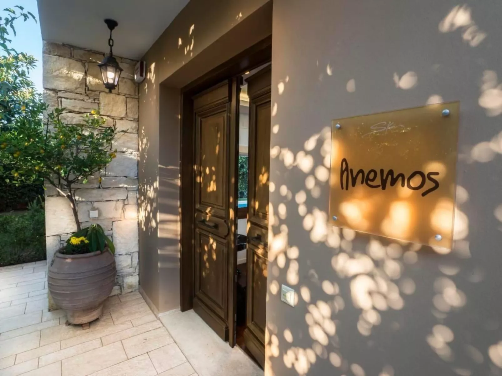 Anemos Villa Ferienhaus Aussicht Gemütlicher beheizter Pool-Buiten