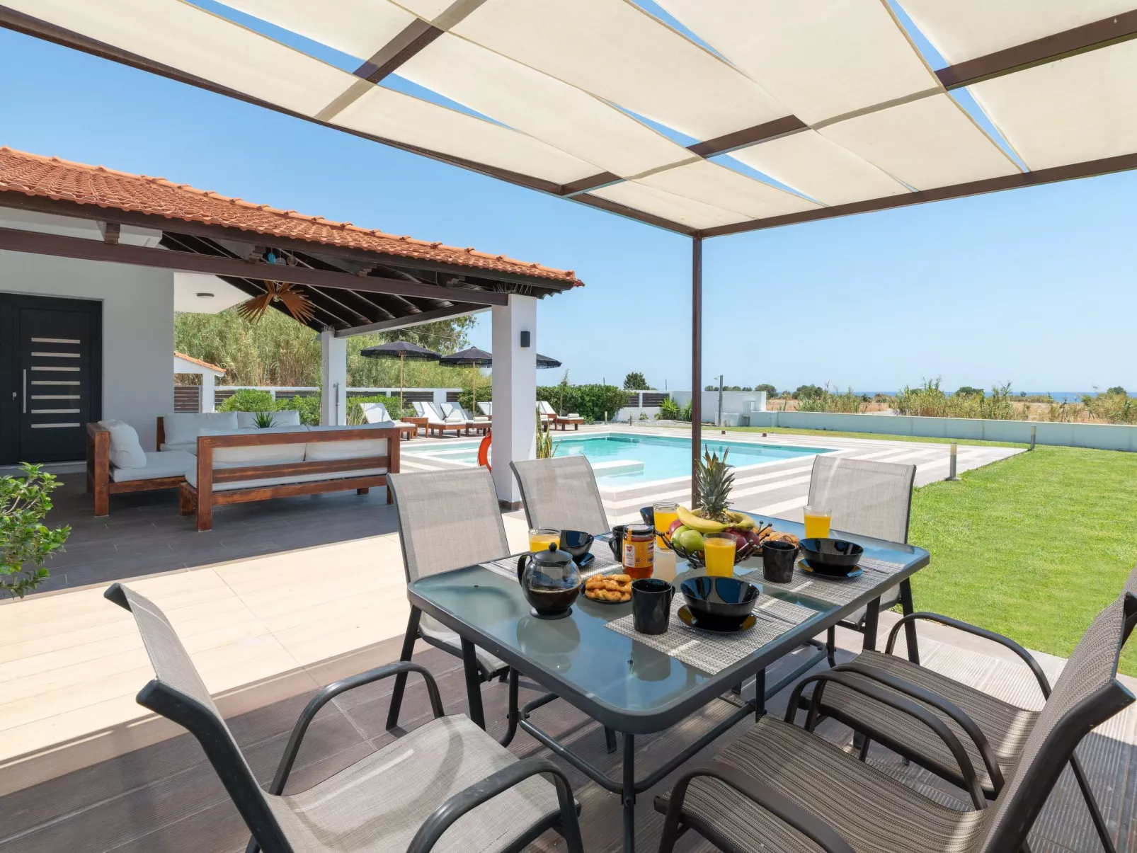 Elysianische Villa in der Nähe des Dorfes Afantou-Buiten