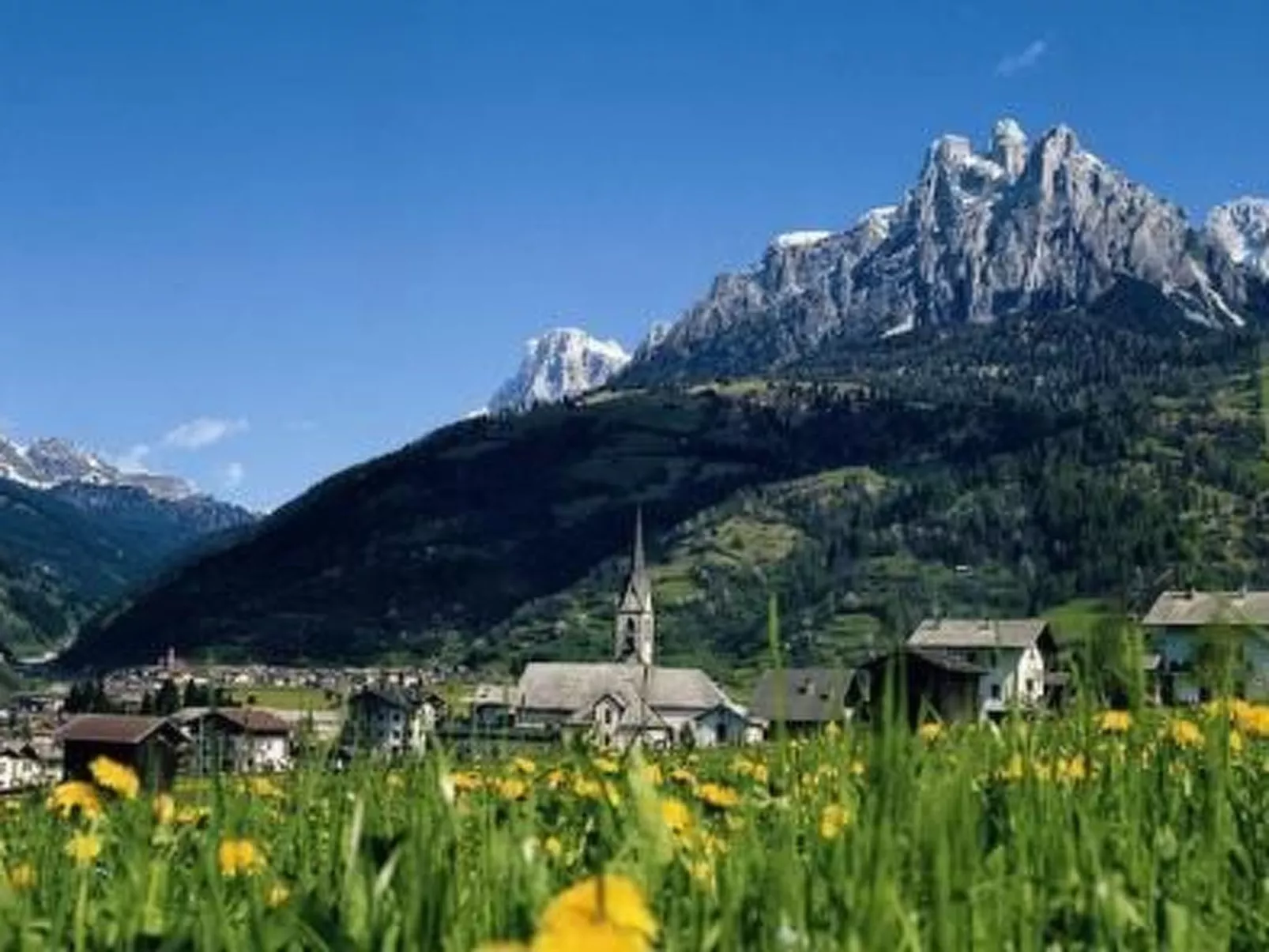 Romantisches Chalet in den Wiesen der Dolomiten-Image-tags.info