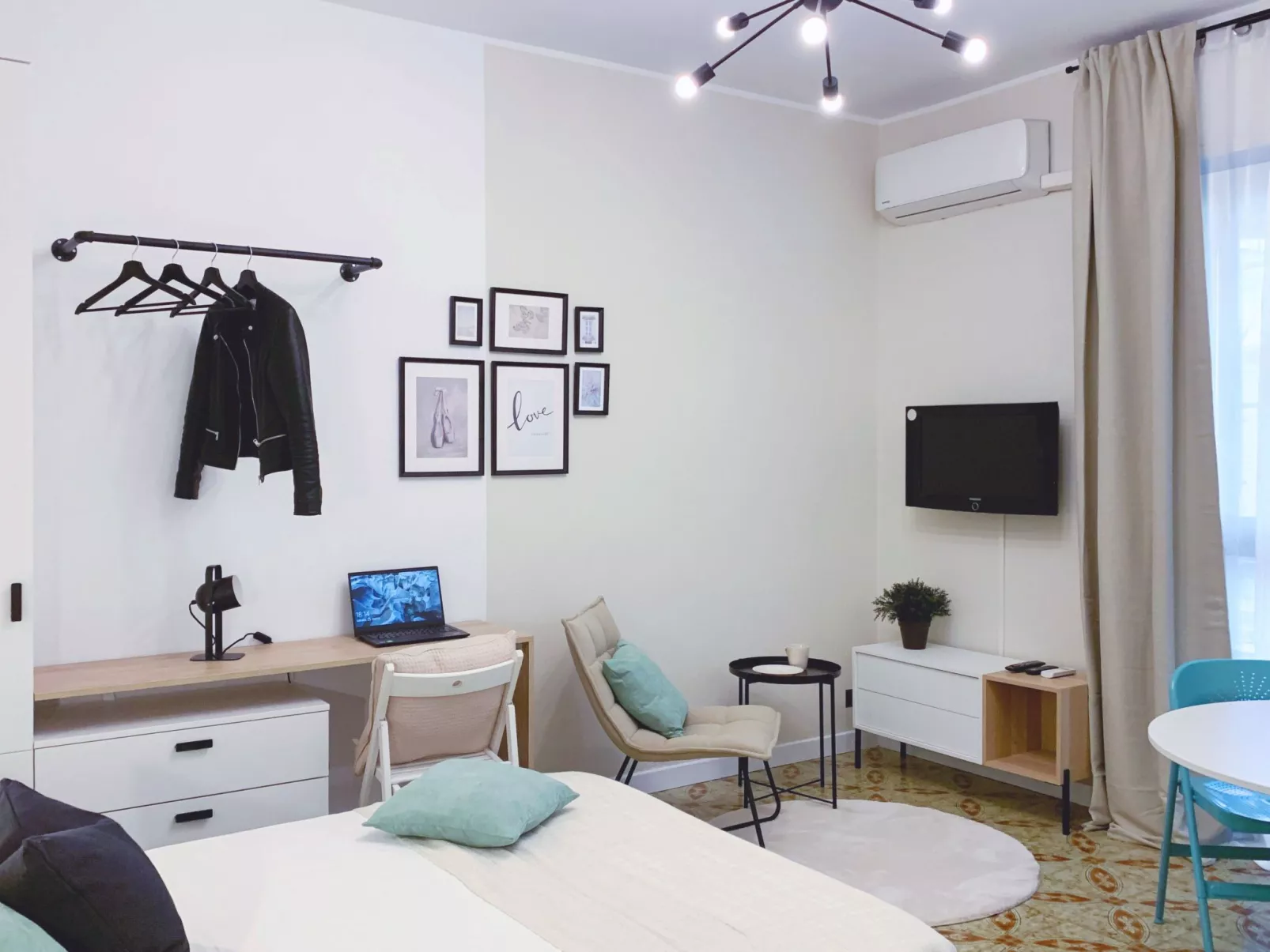 Ein-Zimmer-Wohnung 'Milan' mit Balkon-Binnen