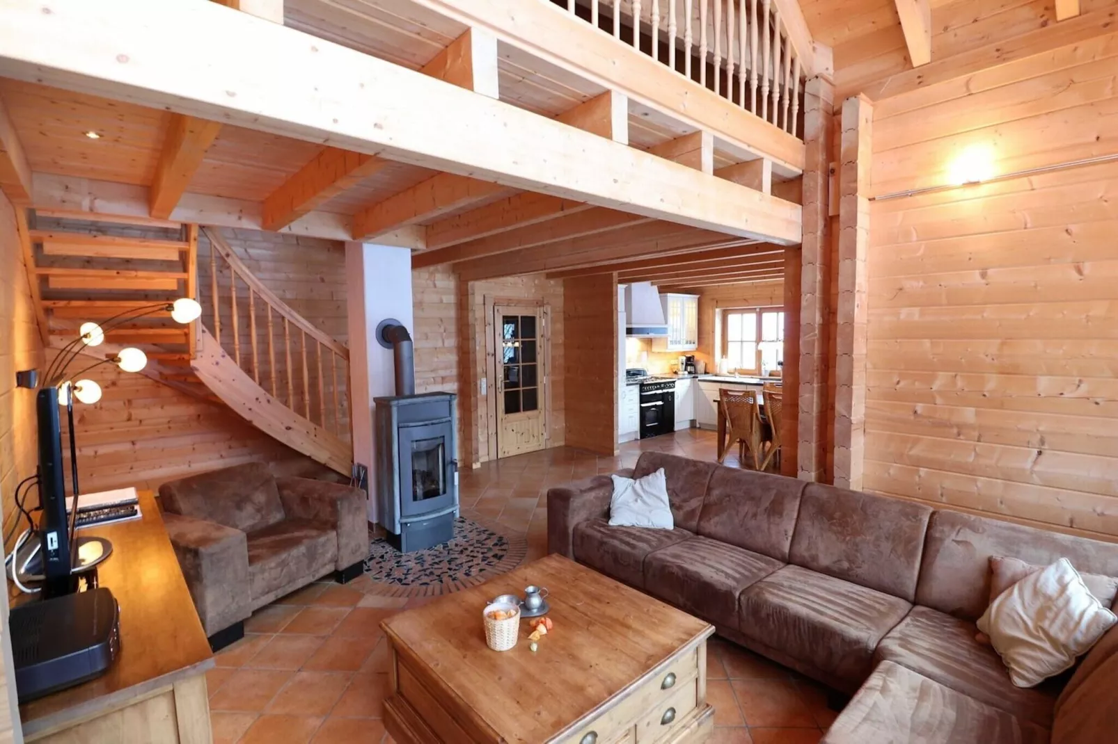 Luxus Blockhaus A-Woonkamer