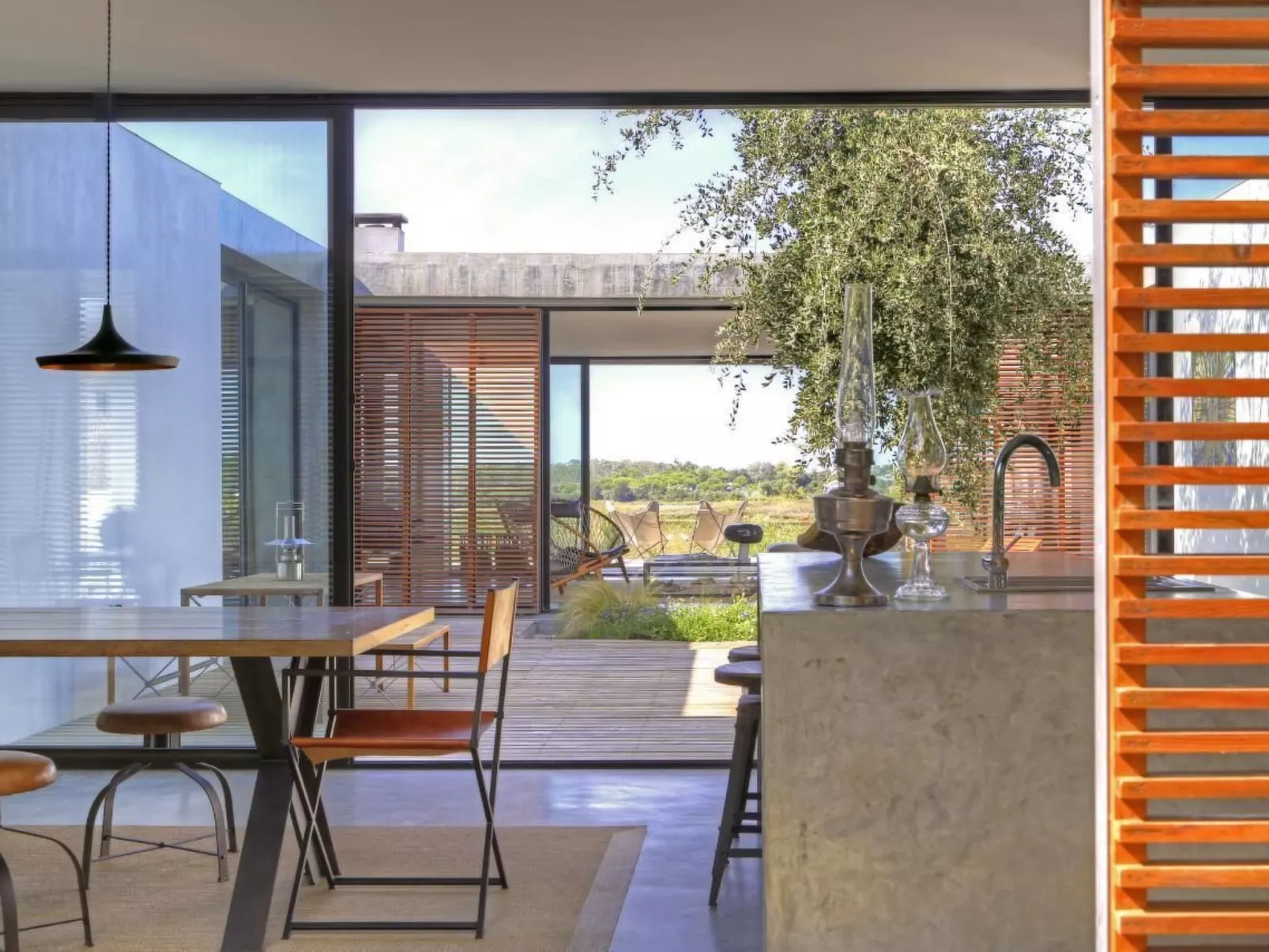 Exklusive Design-Villa in den Dünen, Pool auf dem Dach-Binnen