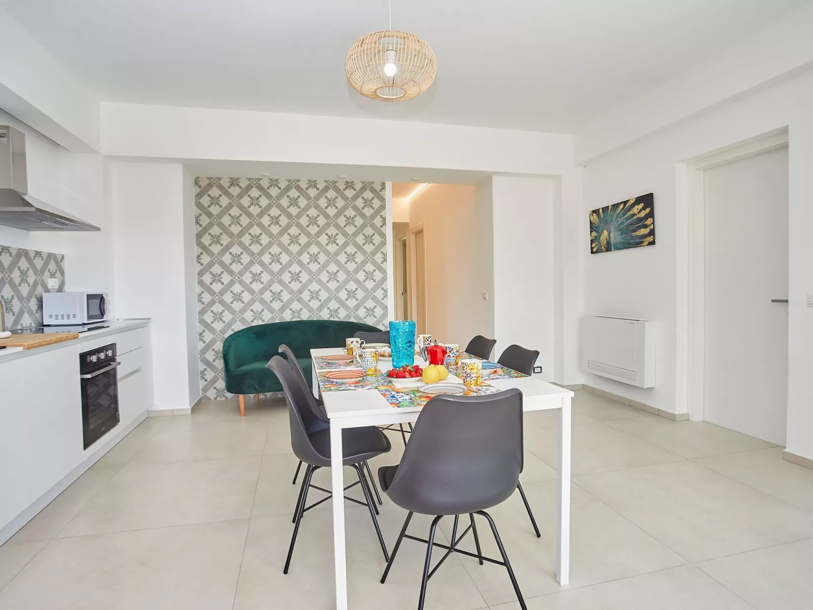 Grüne Wohnung 1 Stockwerk-Binnen