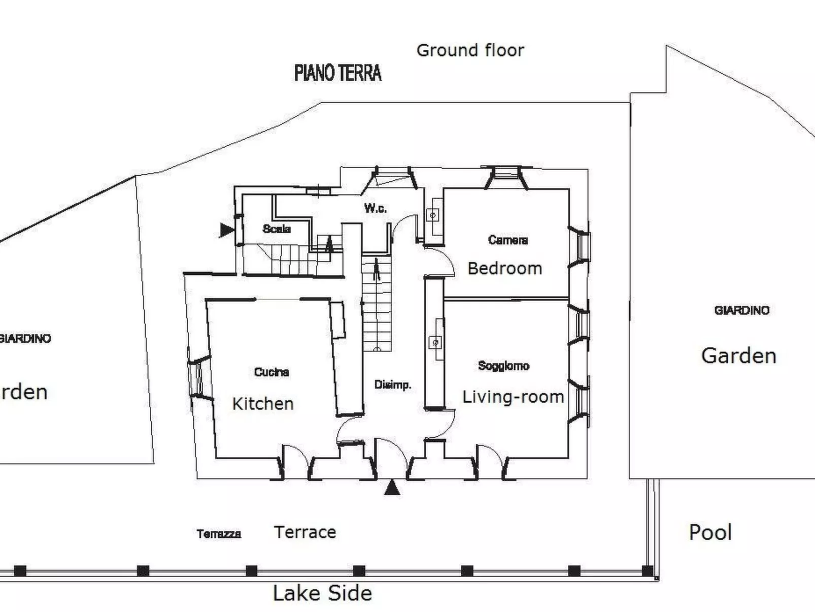 Jugendstilvilla mit Blick auf den Comer See-Binnen