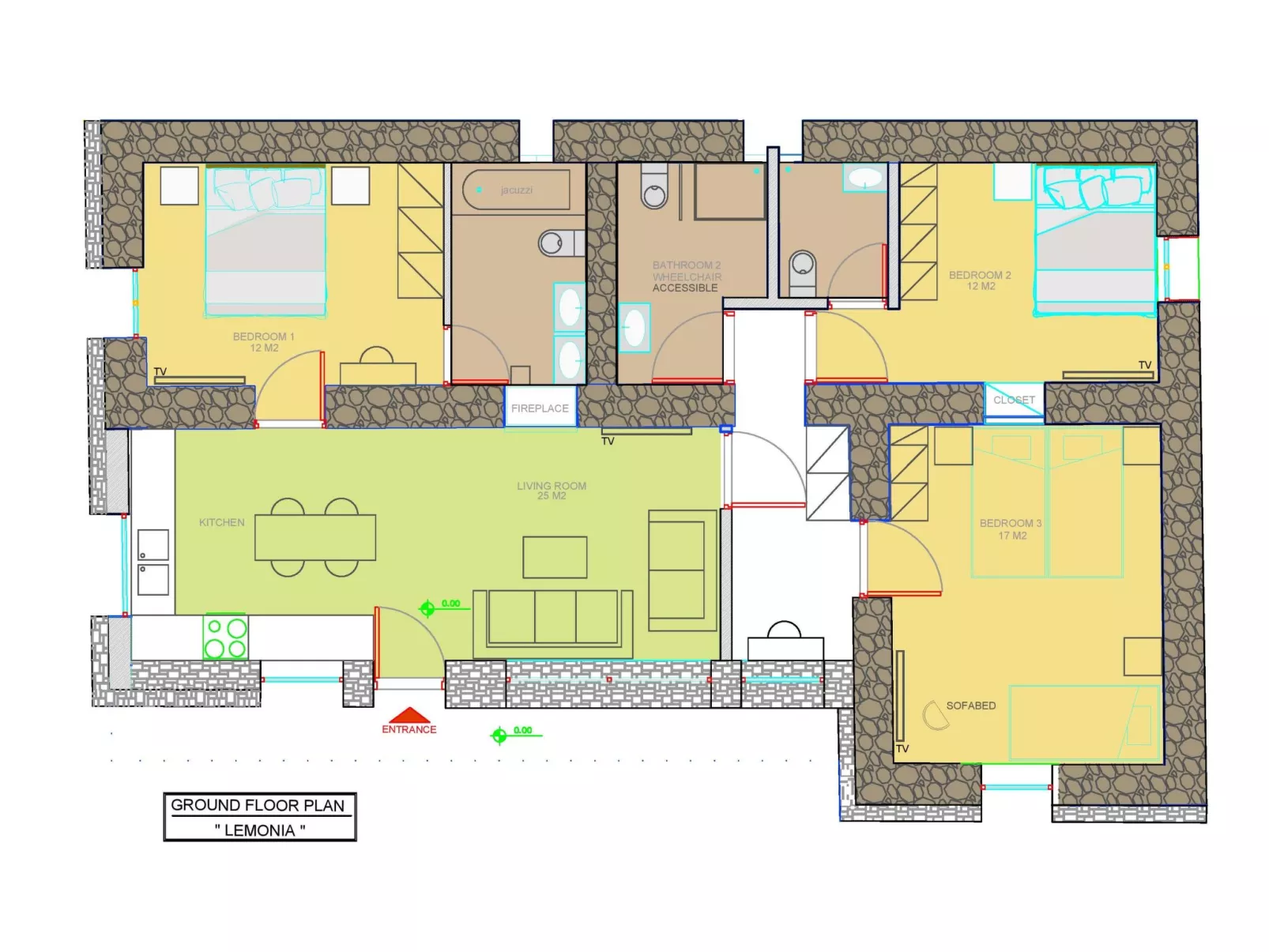 Lemonia für 6 Personen und 3 Kinder-Binnen