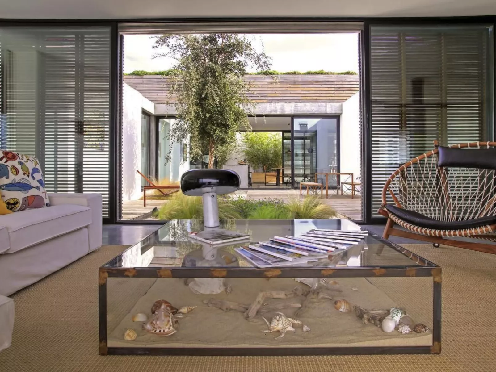 Exklusive Design-Villa in den Dünen, Pool auf dem Dach-Binnen