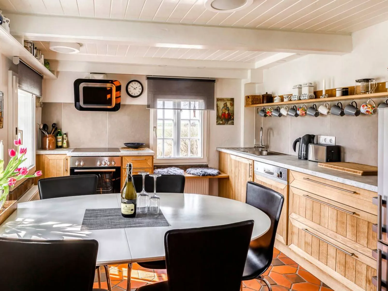 Reetdachhaus inmitten von Wiesen und Feldern-Binnen