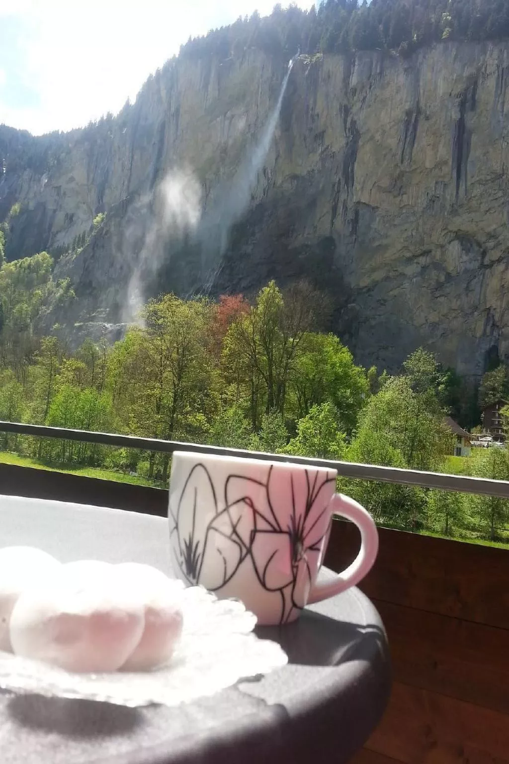 Gegenüber den Staubbach Wasserfällen-Buiten