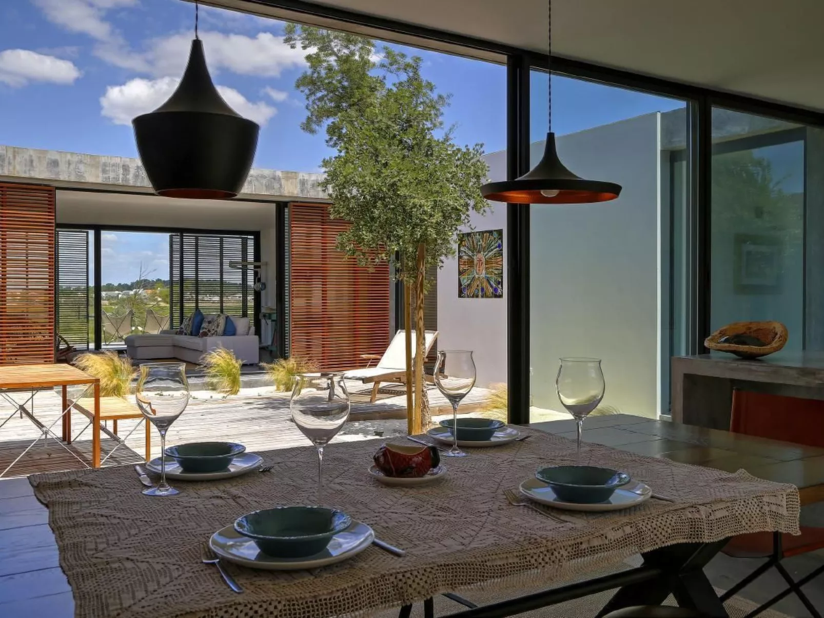 Exklusive Design-Villa in den Dünen, Pool auf dem Dach-Binnen