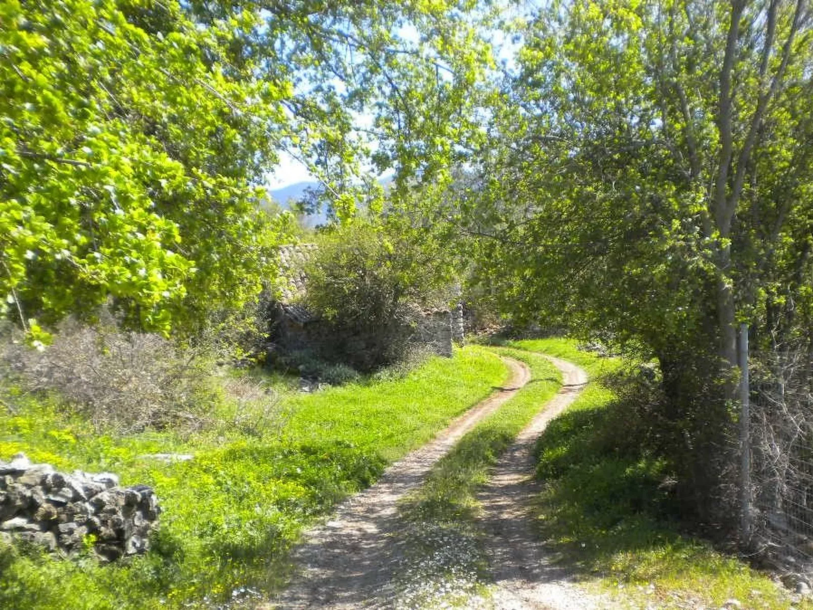 Steinhaus in Leonido mit Parkplatz-Buiten