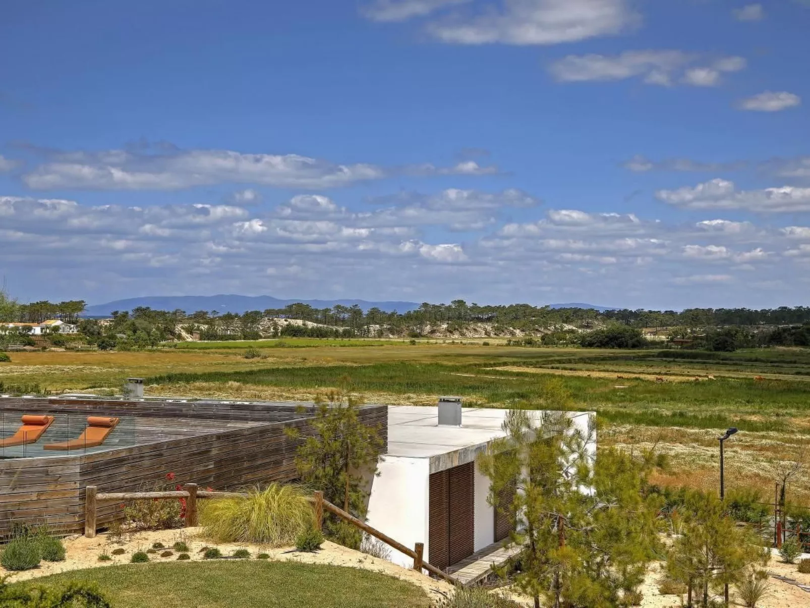 Exklusive Design-Villa in den Dünen, Pool auf dem Dach-Buiten