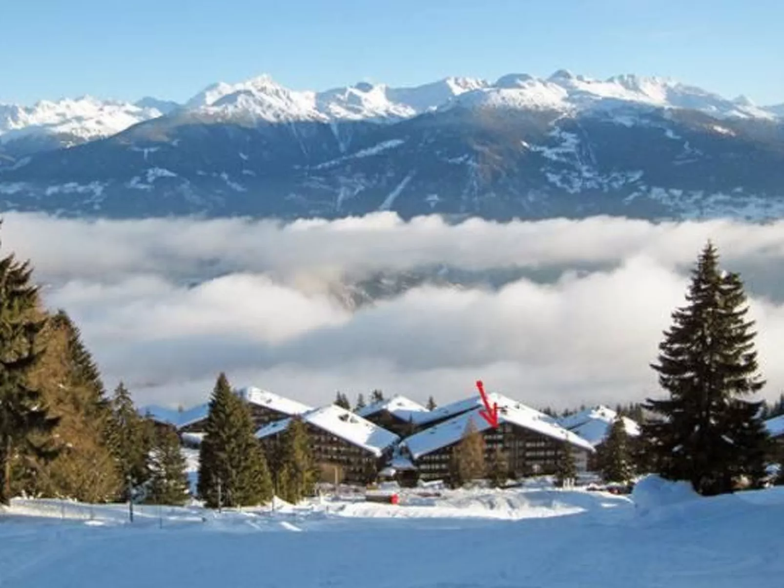 Ski-in Wohnung in Anzere mit Parkplatz-Buiten