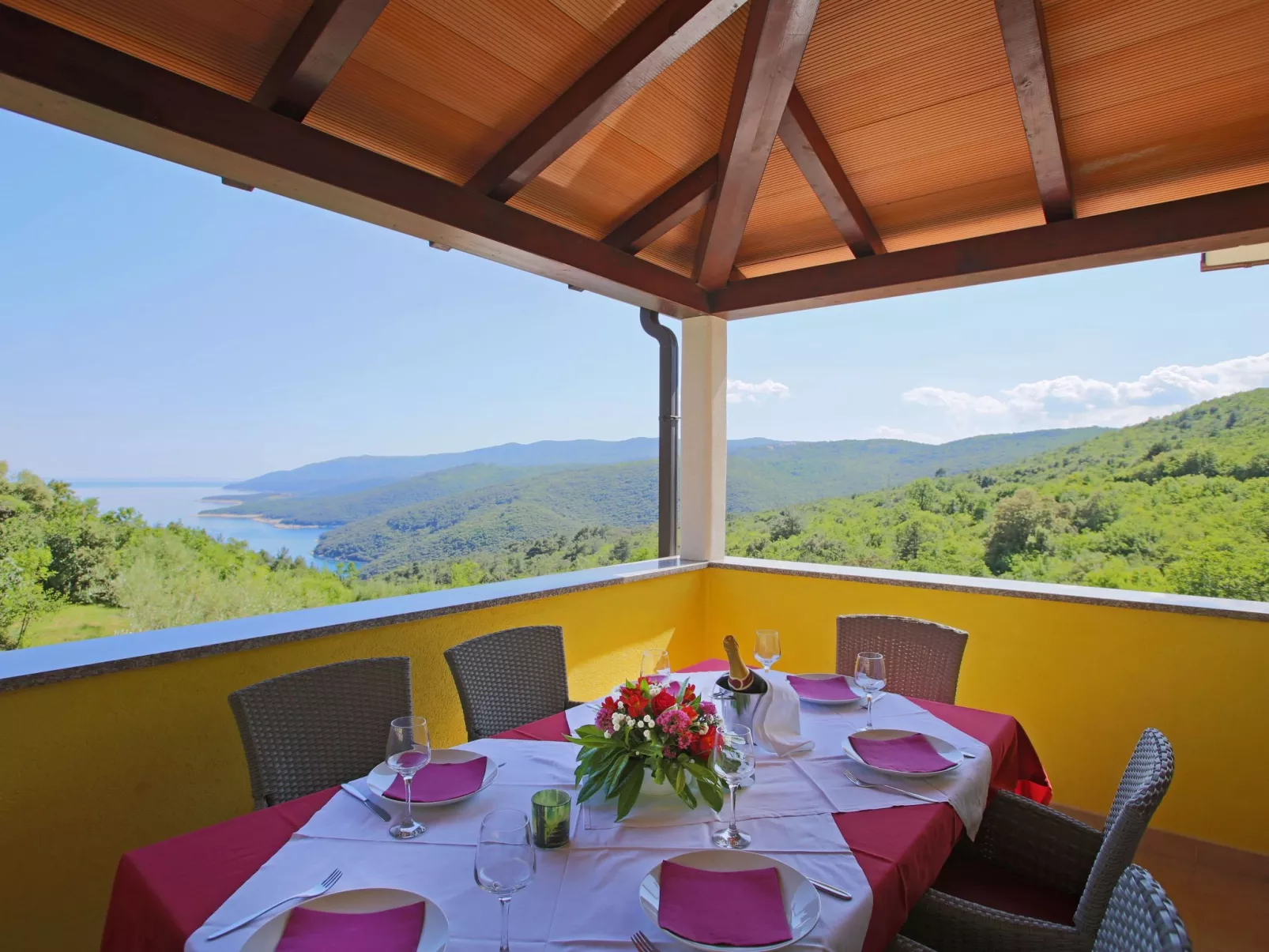 Mit eigenem Pool und schönem Meerblick