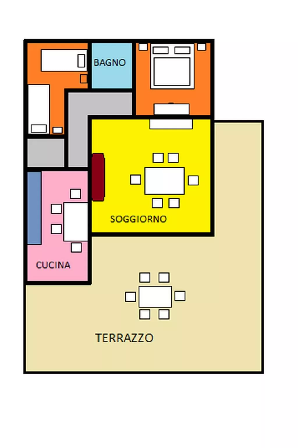 Mit grosser Terrasse direkt am Meer-Binnen