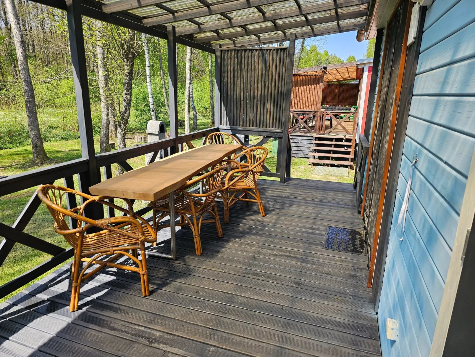 Ganzjahreshäuschen - blau-Buiten