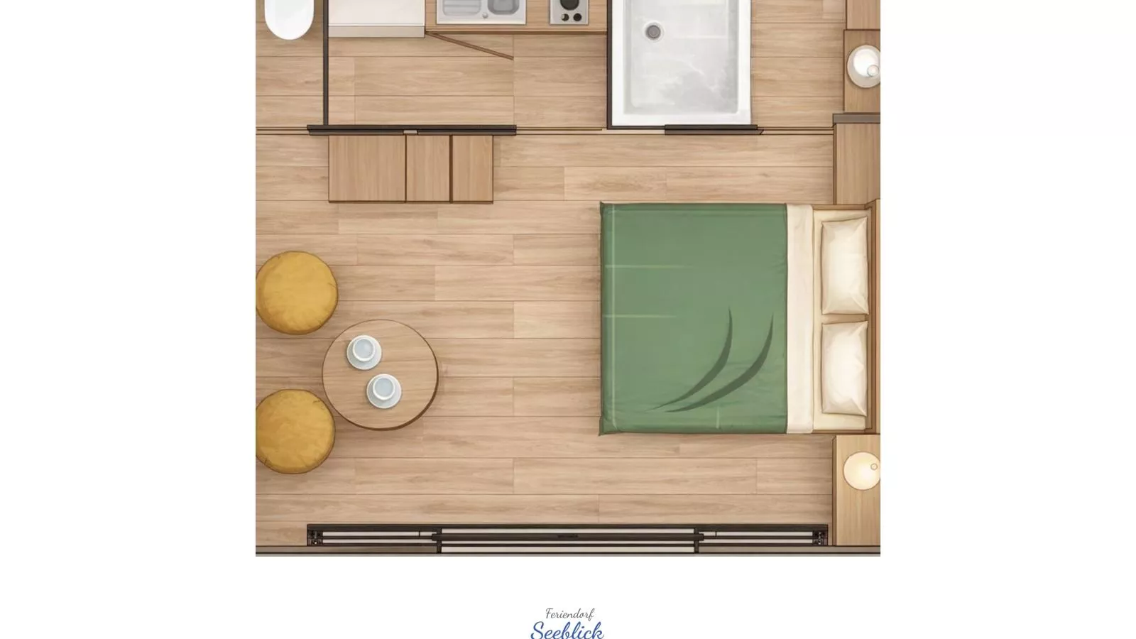 Feriendorf Seeblick - Tiny Chalet Nr 10-Plattegrond