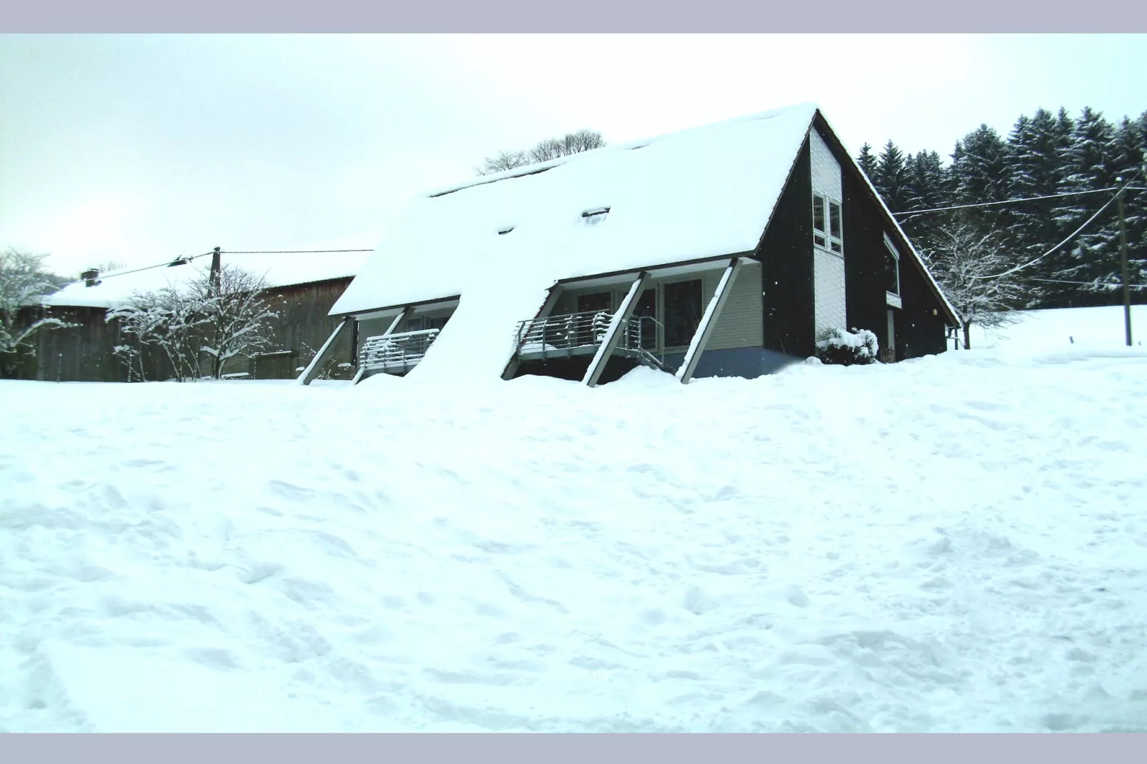 Dachsbau-Exterieur winter
