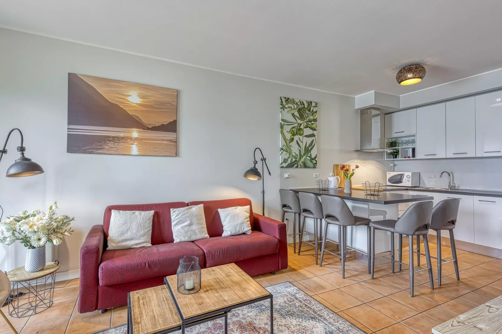 RESIDENCE PORTO LETIZIA - PALACE-1ROOM APT 4 PAX LAKE VIEW DELUXE 8206 - P1LD4 - Woonkamer