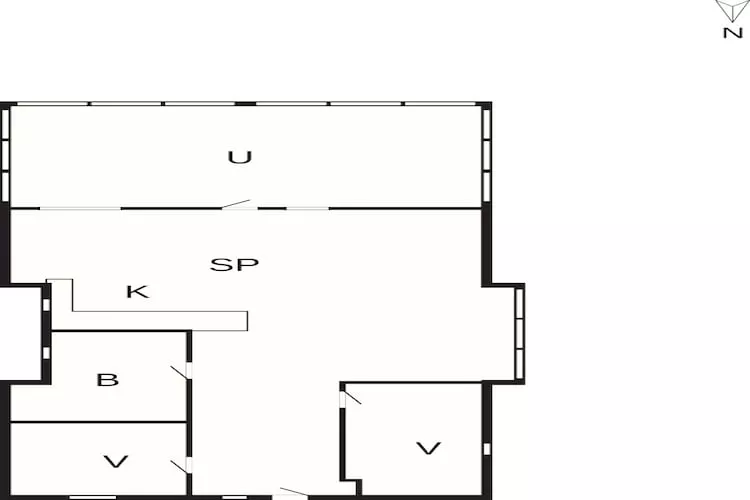 Gezellig vakantiehuis voor vier gasten-Plattegrond
