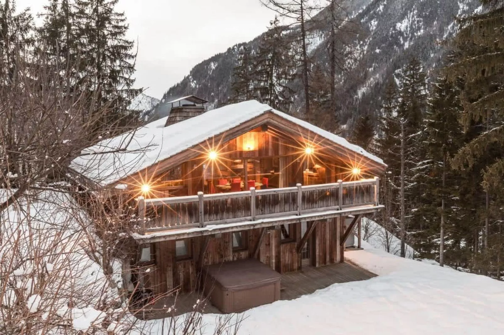 Chalet de luxe tout comfort avec jacuzzi sauna-Exterieur winter