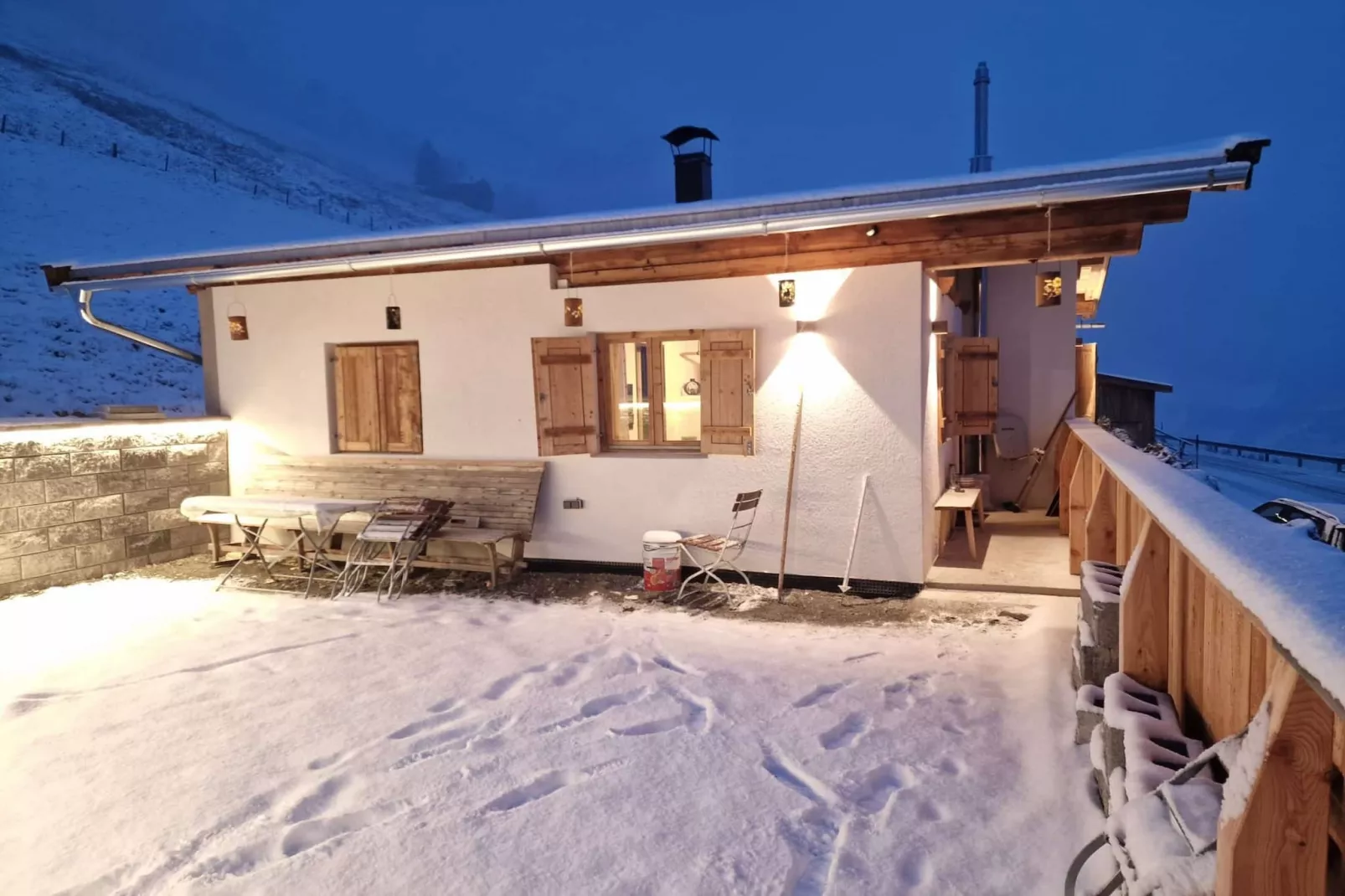 Berghütte Almleben - Tuin winter