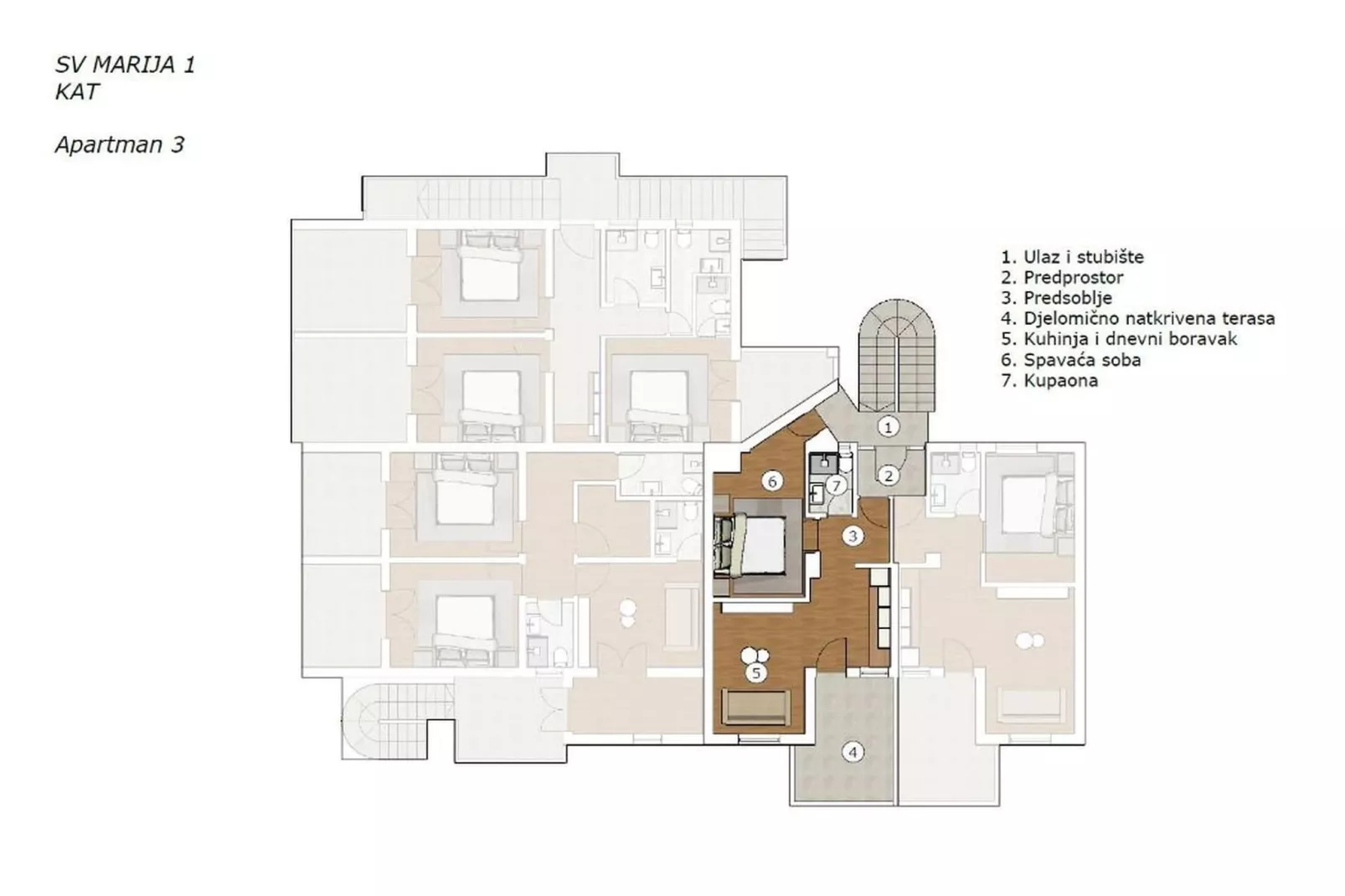 SV Marija1 - Ferienwohnung 3 - Typ 2plus2-Plattegrond