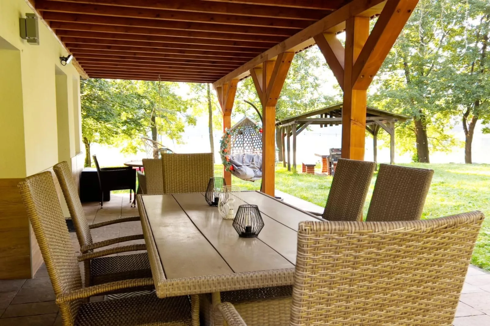 Dom wakacyjny w Starych Czaplach z dużą sauną-Terrasbalkon