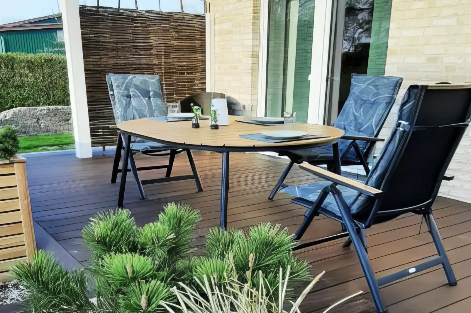 Schlagsdorf Familienbungalow - Achter de Schmeed-Terrasbalkon