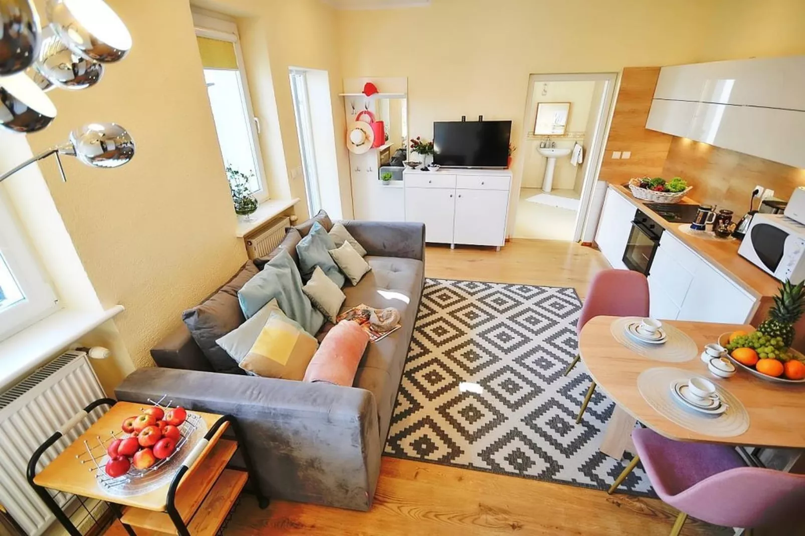 Apartament nr 1 40 qm parter Ustronie Morskie-Woonkamer