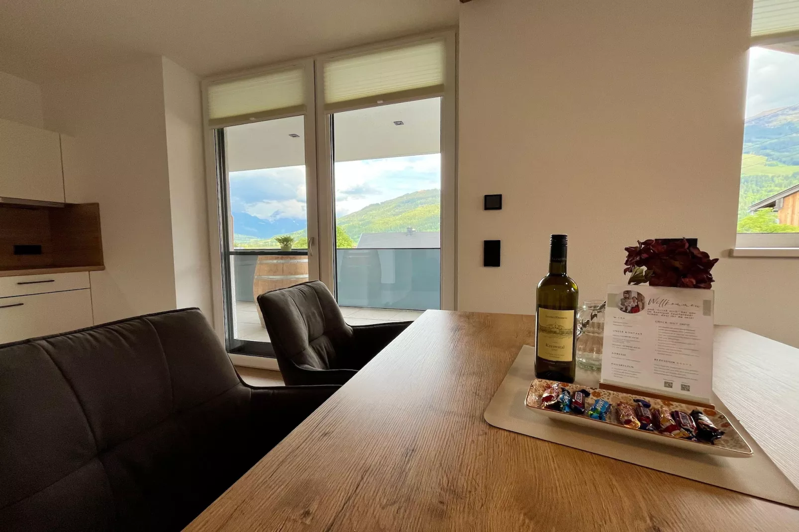 Appartement "Schnauz-Bartl"-Woonkamer