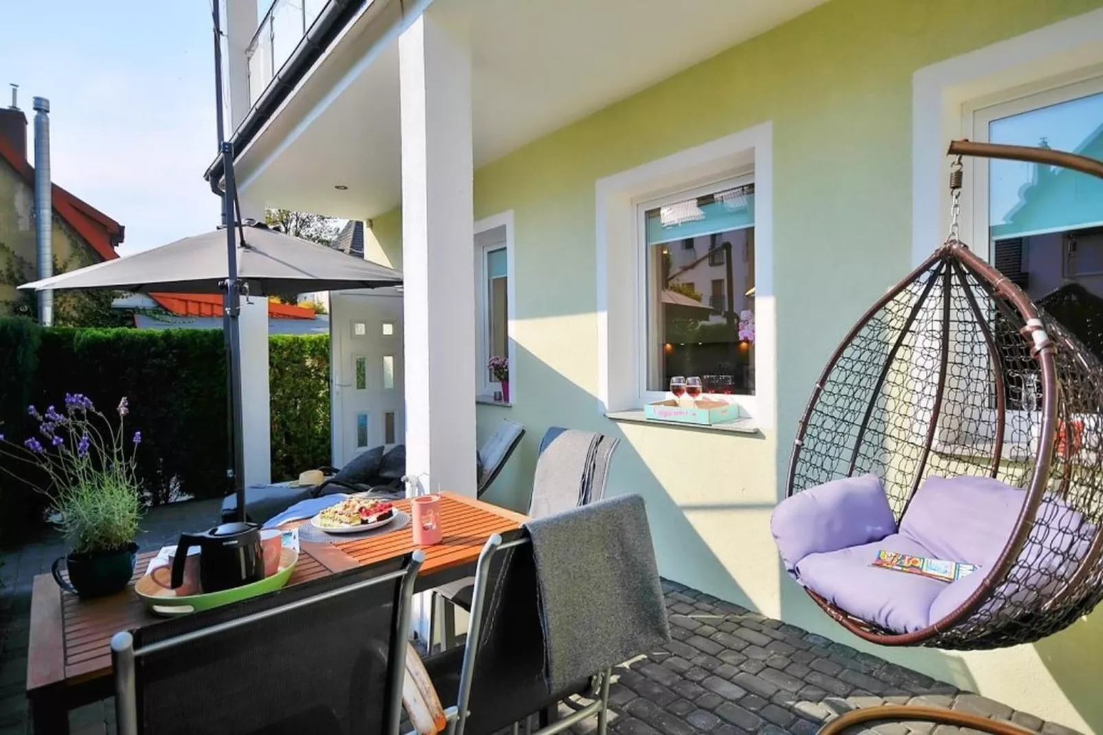 Apartament nr 1 40 qm parter Ustronie Morskie-Terrasbalkon