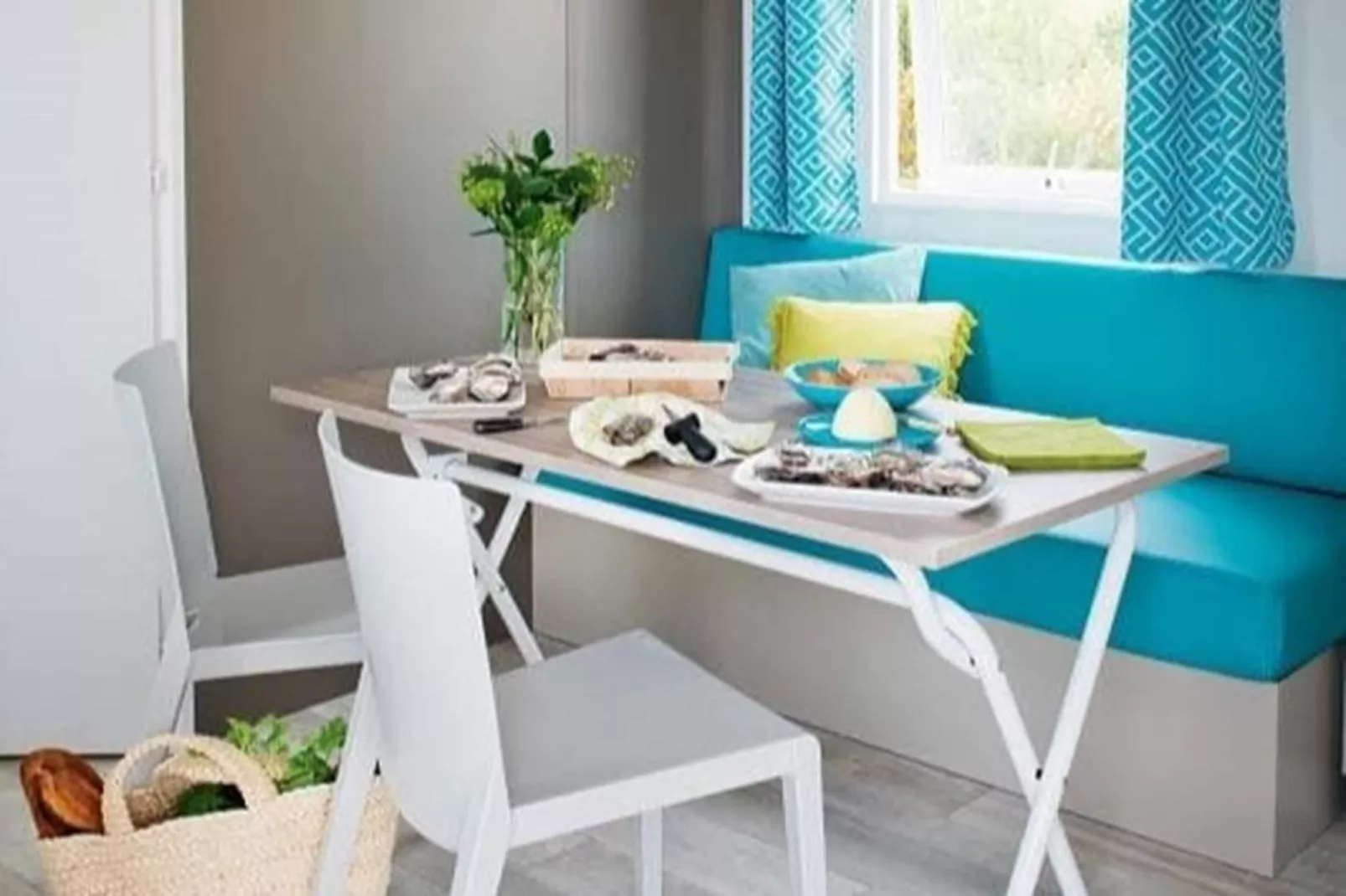 Camping L'Air Marin Vias-Plage  Mobilhome CANCUN - Woonkamer