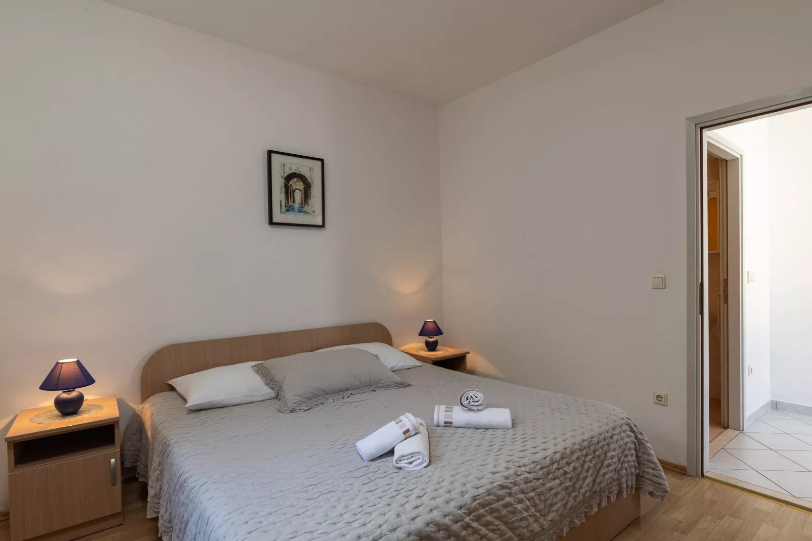 House Rašica - One Bedroom Apartment with Terrace and Sea view (3)-Slaapkamer