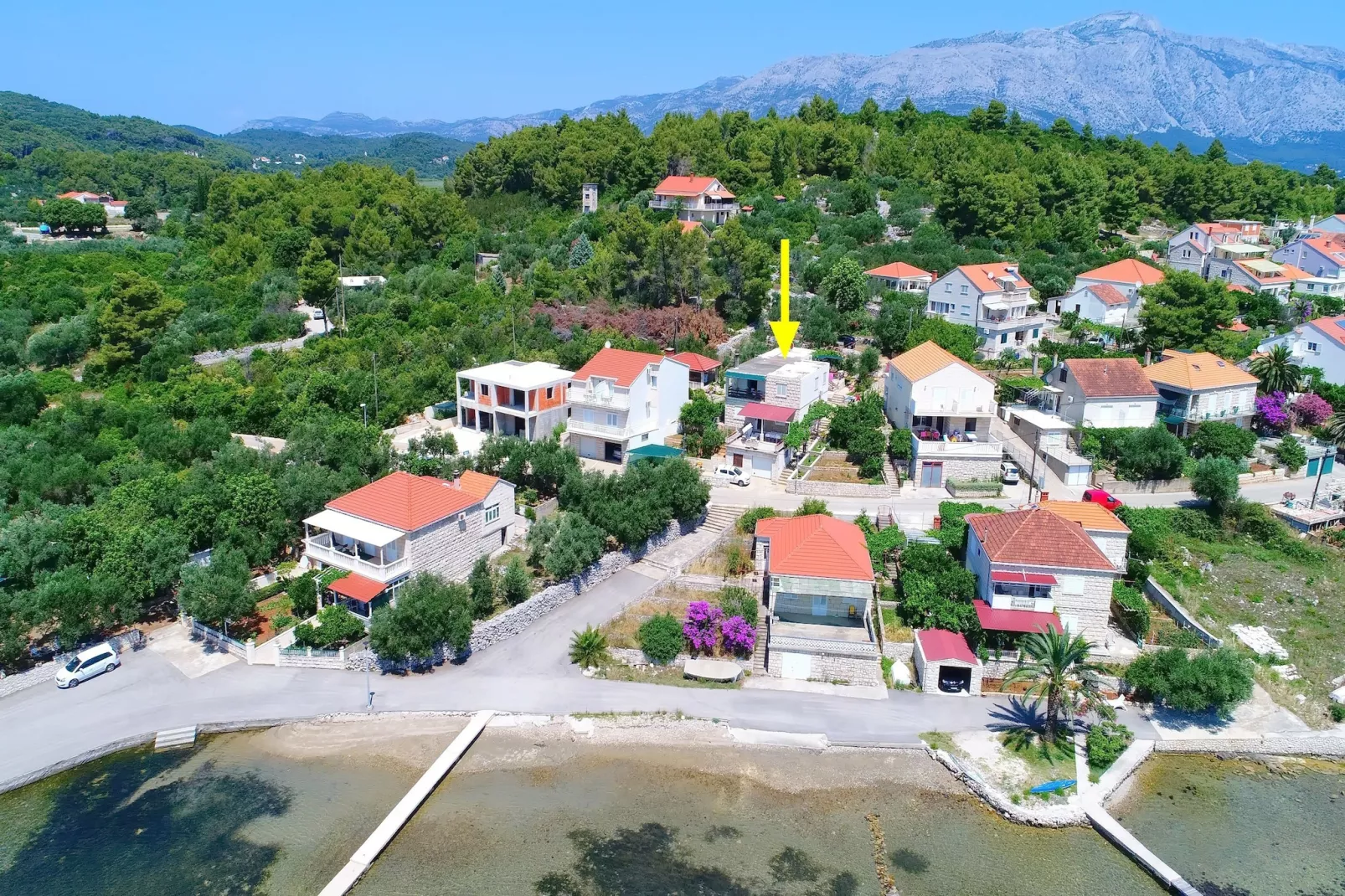 Apartments Radojković Lumbarda - Comfort Two Bedroom Apartment with Terrace and Sea View (A2)-Uitzicht