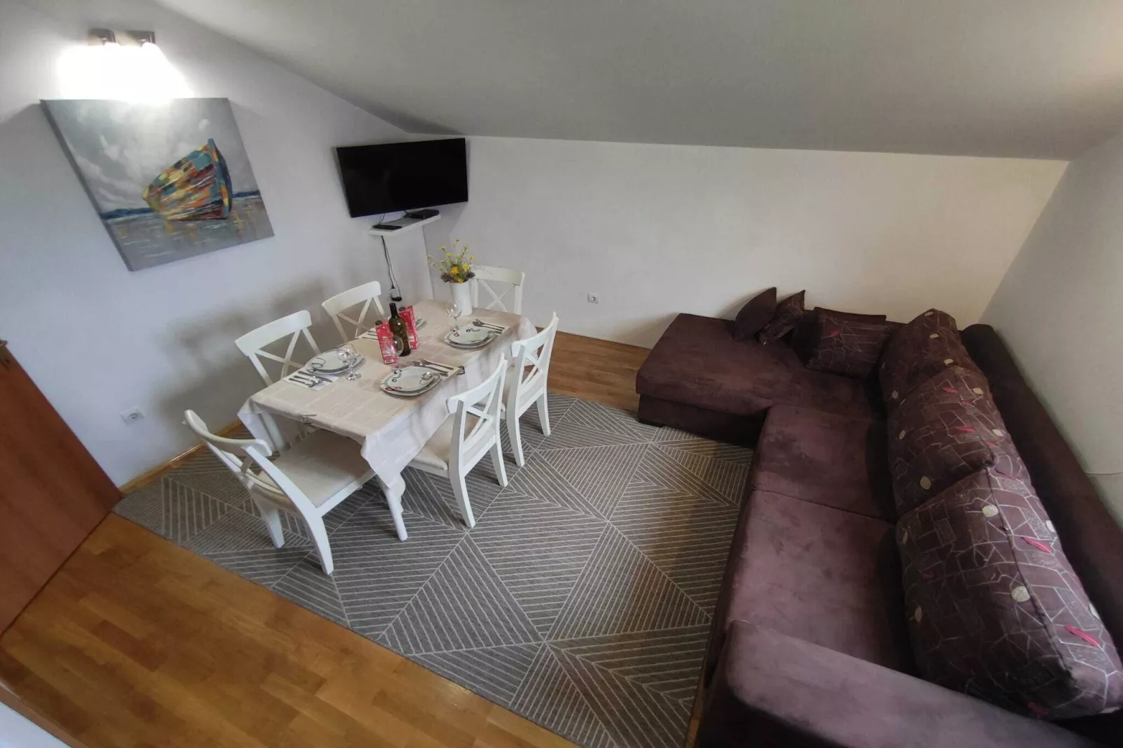 Apartment Kola - Two Bedroom Apartment with Balcony and Sea View (2) - Woonkamer