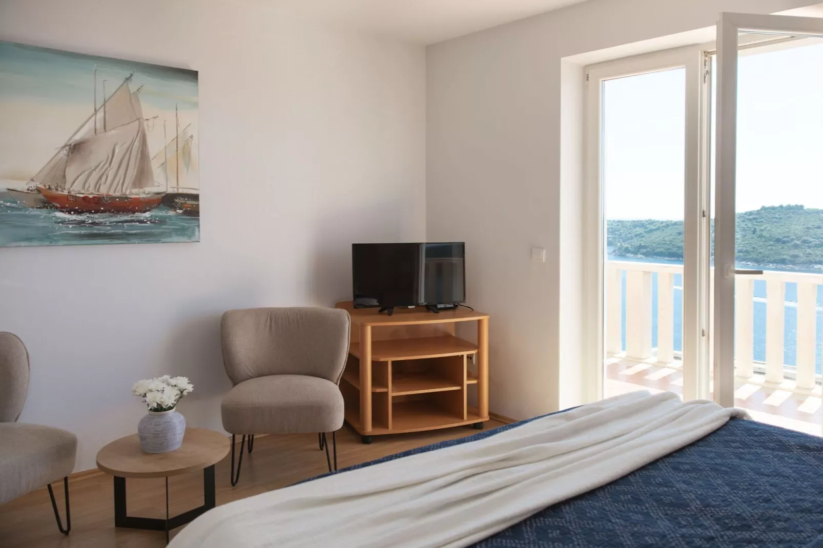 Apartments Bonavista - Superior Two Bedroom Apartment with Balcony and Sea View (A1) - Slaapkamer